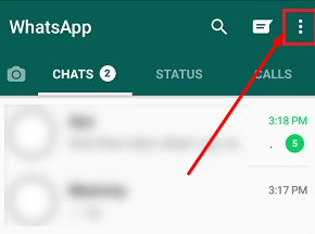 WhatsApp Three Dot Menu - Free Up Space