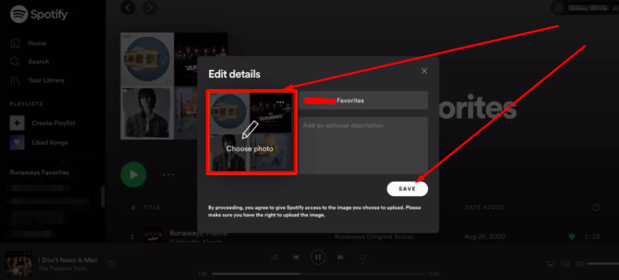 Replace Image Spotify App - Edit Playlist