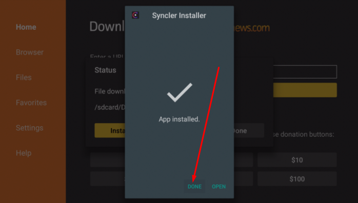 Syncler APK Installed on FireStick & Fire TV Cube