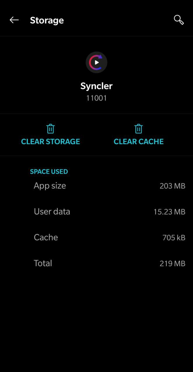 clear cache in settings
